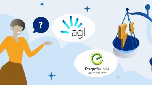 Person comparing AGL and EnergyAustralia