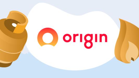 Origin Energy logo with LPG bottle and gas flame