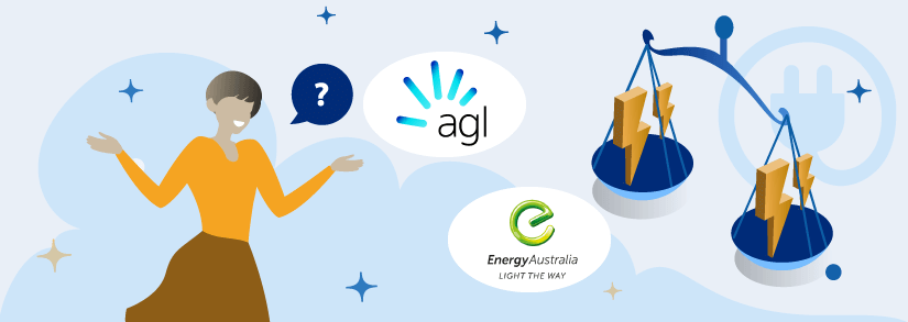 Person comparing AGL and EnergyAustralia
