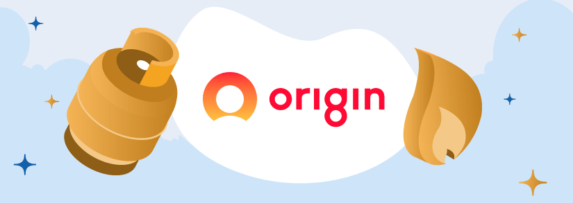 Origin Energy logo with LPG bottle and gas flame