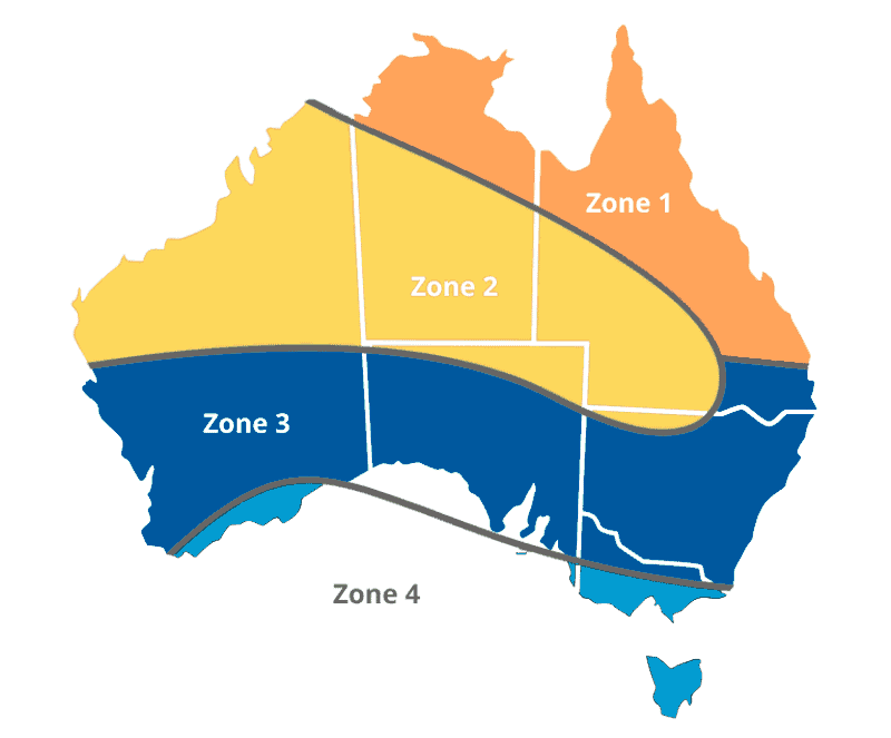 Map of STC Solar Zones Australia Map of STC Solar Zones Australia